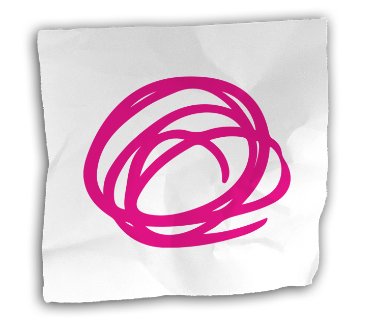Garabato del logotipo sobre papel