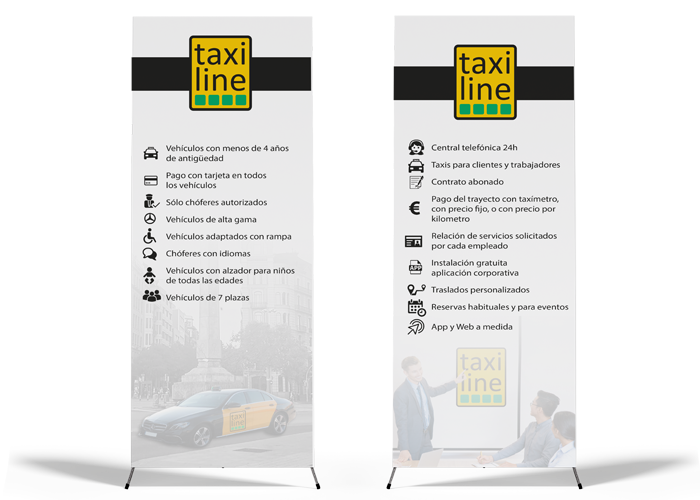 Roll ups de Taxiline para ferias y exposiciones